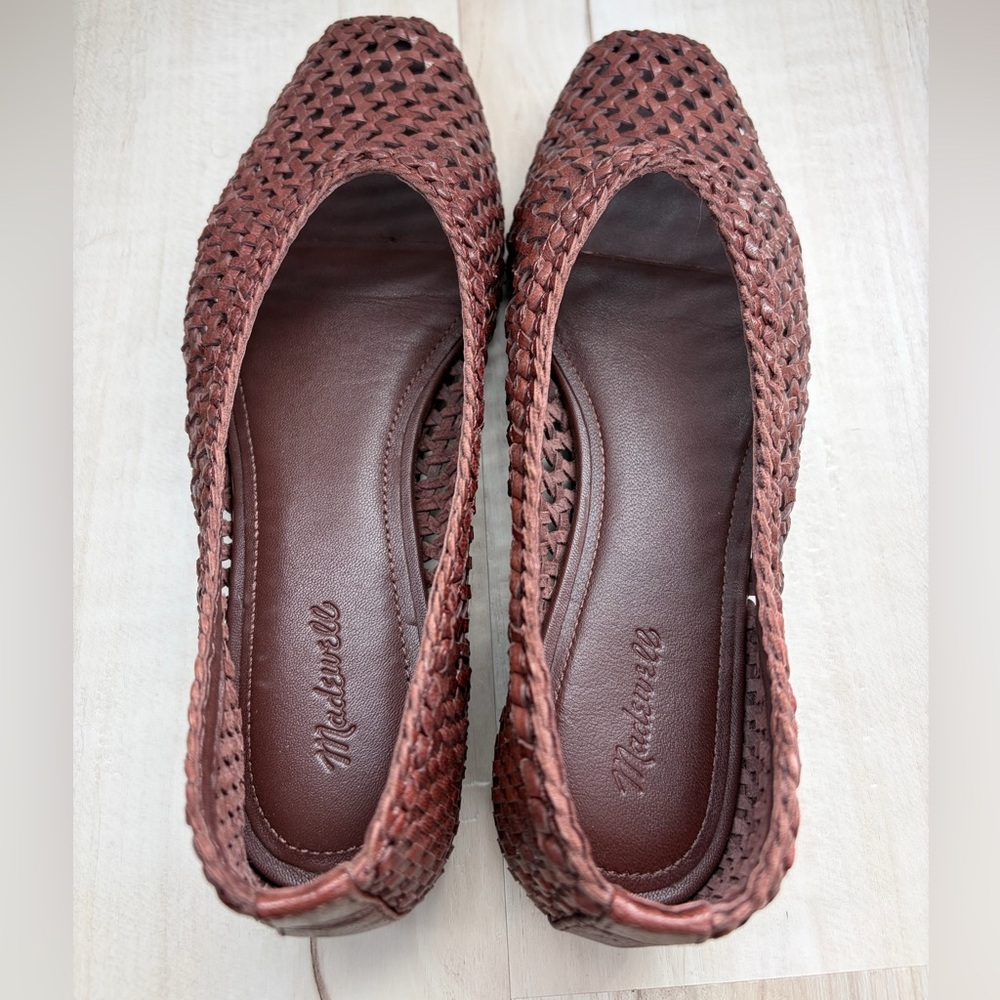 Madewell Mylie Ballet Woven Leather Flats size 6 - Picture 3 of 4